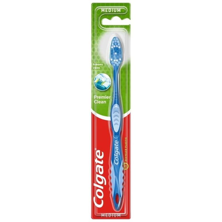 Colgate, Premier Clean, szczoteczka do zębów, medium, 1 szt.