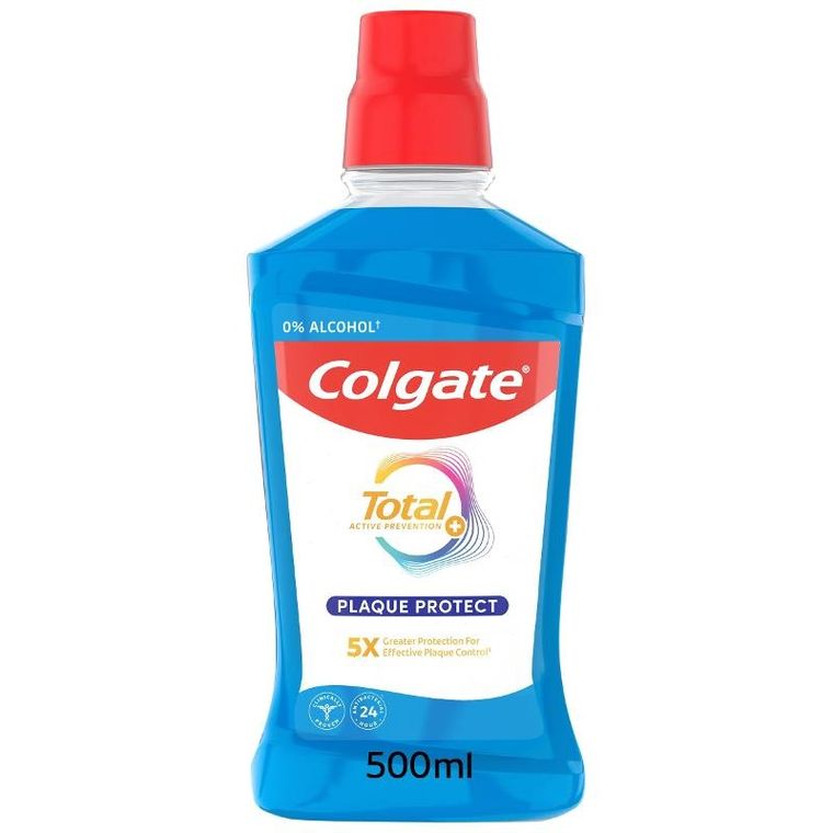 Colgate, total, płyn do płukania jamy ustnej, plaque protect, 500 ml