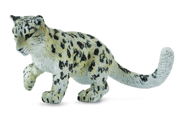 Collecta, Leopard Śnieżny młody, bawiący się, figurka, 88497