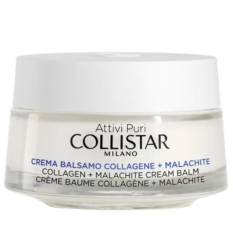 Collistar, Attivi Puri Collagen + Malachite Cream Balm, przeciwzmarszczkowy krem-balsam do twarzy z kolagenem i malachitem, 50 ml