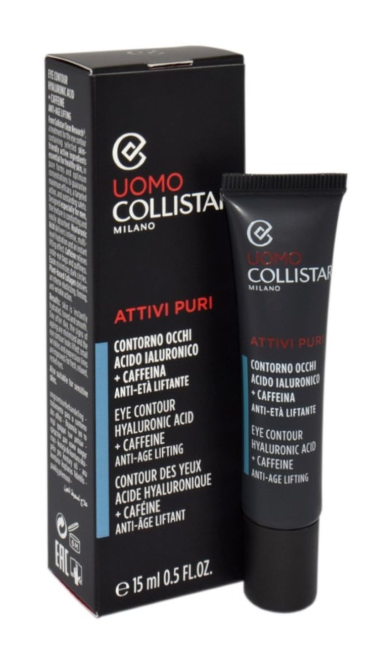 Collistar, Man Attivi Puri Eye Contour Hyaluronic Acid + Caffeine, krem pod oczy dla mężczyzn, 15 ml