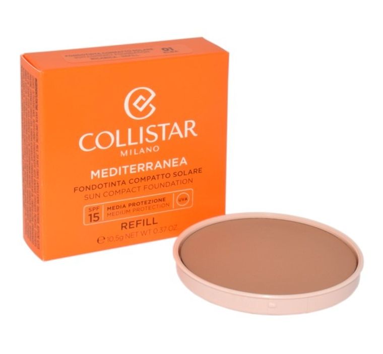 Collistar, Mediterranea Sun Compact Foundation SPF 15, podkład w kompakcie, wkład, 01 Elba Refill, 10,5g