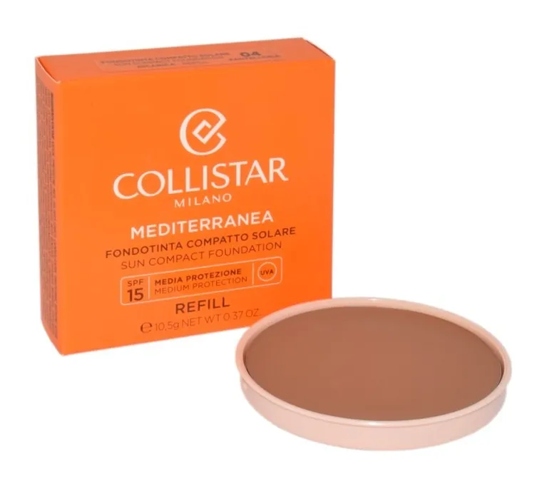 Collistar, Mediterranea Sun Compact Foundation SPF 15, podkład w kompakcie, wkład, 04 Pantelleria Refill, 10,5g