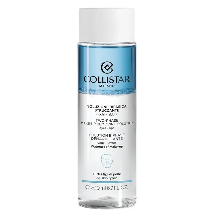 Collistar, Two-Phase Make-Up Removing Solution, dwufazowy płyn do demakijażu oczu i ust, 200 ml