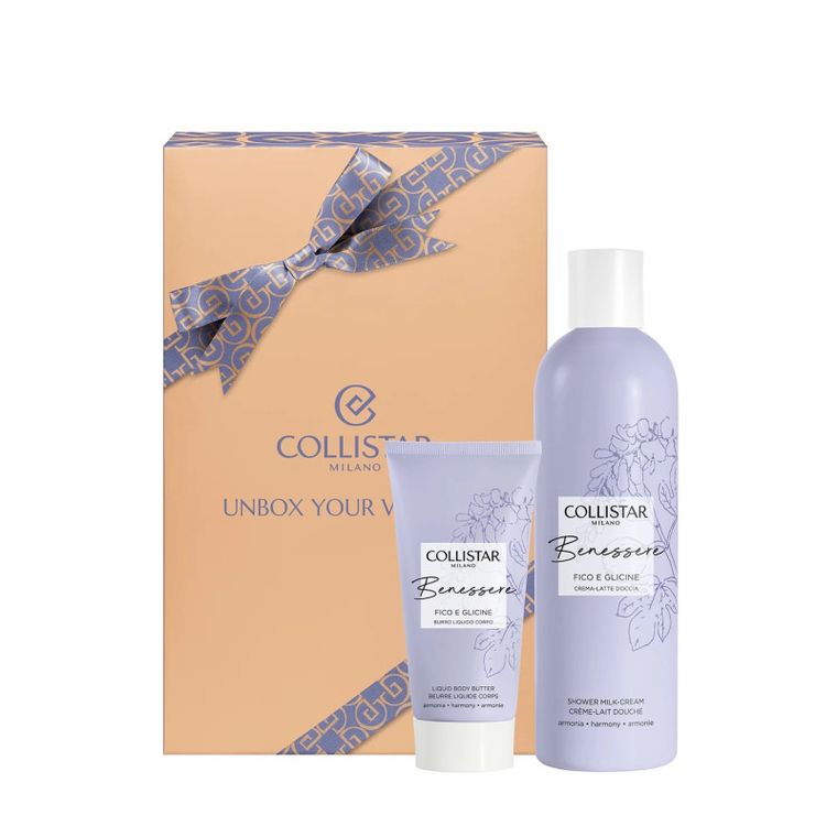 Collistar, Unbox Your Wellness, zestaw: kremowe mleczko pod prysznic, 250 ml + miękkie masło do ciała, 50 ml