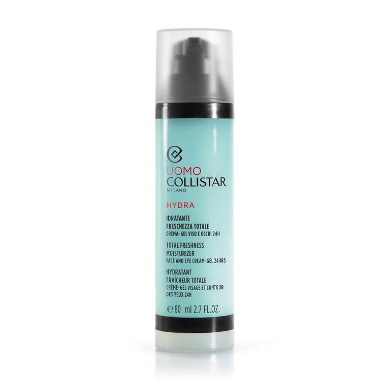 Collistar, Uomo Hydra Total Freshness Moisturizer, nawilżający krem-żel do twarzy i oczu 24h, 80 ml