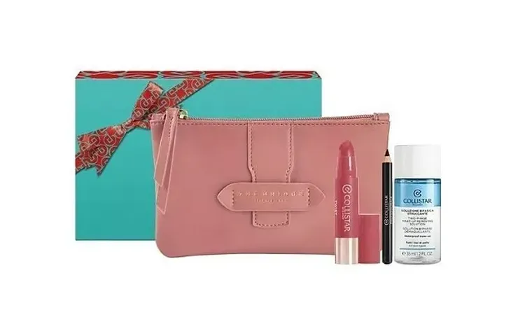 Collistar, zestaw: Twist Balmy Gloss, błyszczyk do ust, Rose 216 + Mini Professional Eye Pencil, kredka do oczu, 0.8g + Two-Phase Eye-Lip Make-Up Remover Solution, płyn do demakijażu, 35 ml