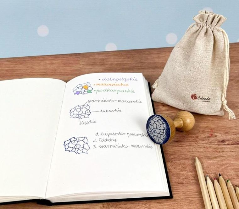 Colorado, stempel, mapa Polski, województwa