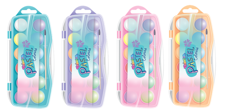 Colorino, farby akwarelowe mix, 12 kolorów