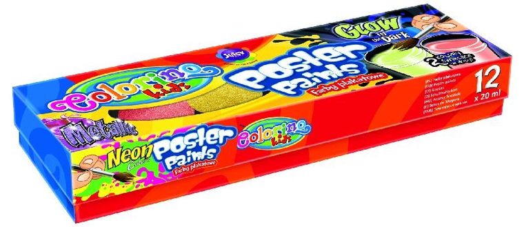 Colorino, farby plakatowe, 12 kolorów, 20 ml