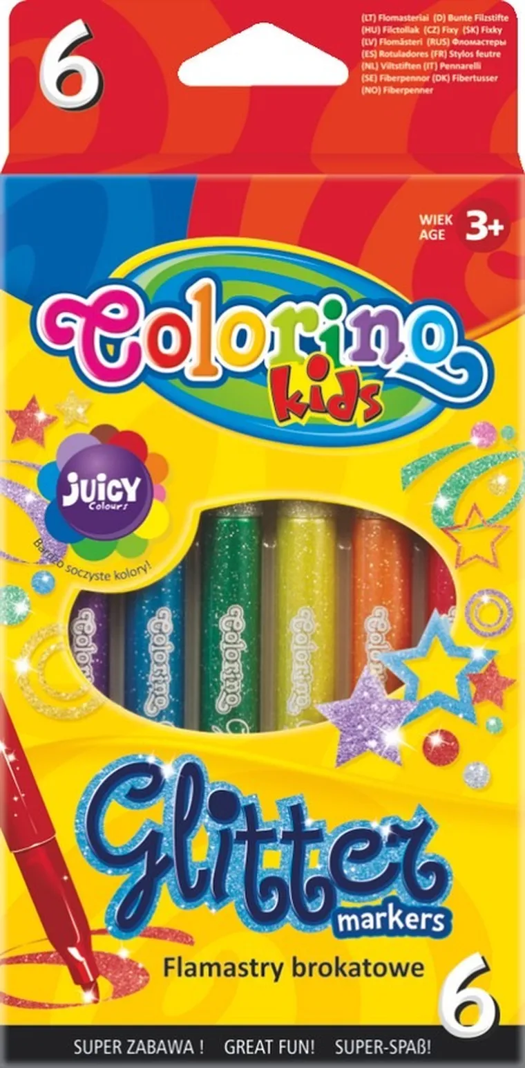 Colorino, Flamastry brokatowe, 6 kolorów