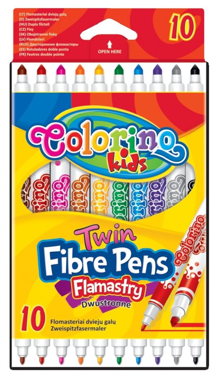 Colorino, Flamastry dwustronne, 10 kolorów