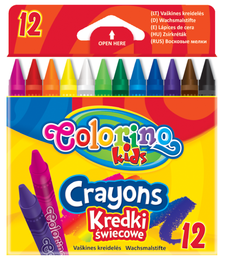 Colorino, kredki świecowe, 12 kolorów