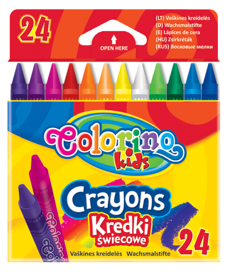 Colorino, kredki świecowe, 24 kolorów