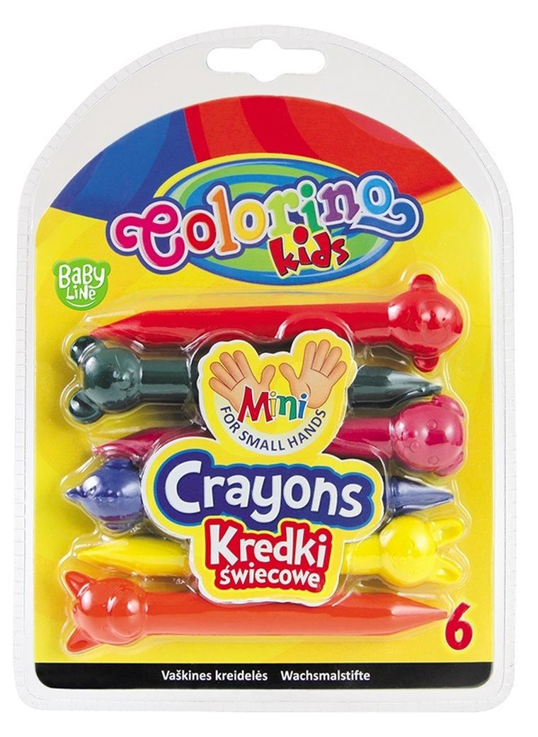 Colorino, kredki świecowe, Zwierzątka, 6 kolorów