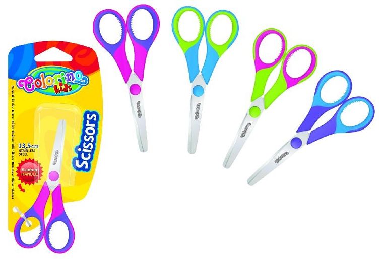 Colorino, nożyczki szkolne 13,8 cm, z gumową rączką