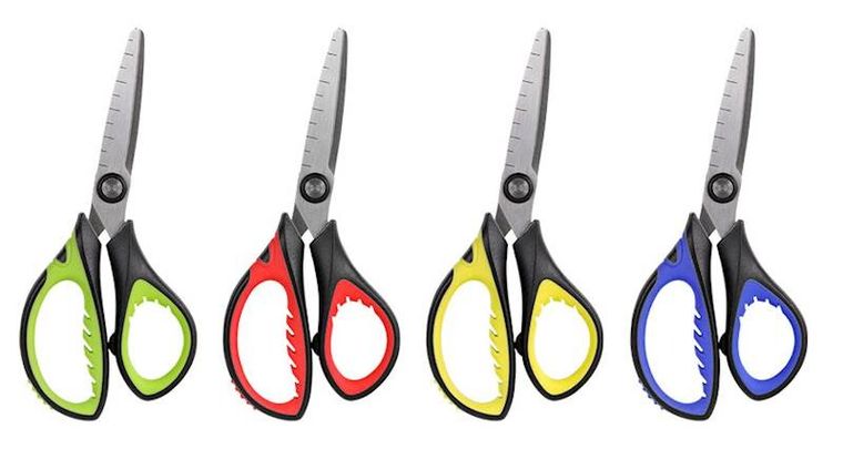 Colorino, nożyczki z gumową rączką, 13,8 cm