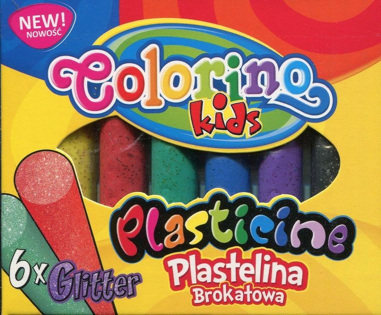 Colorino, plastelina brokatowa, 6 kolorów