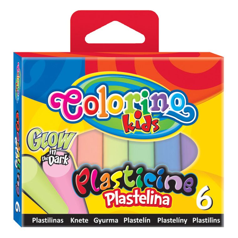 Colorino, plastelina Glow, 6 kolorów
