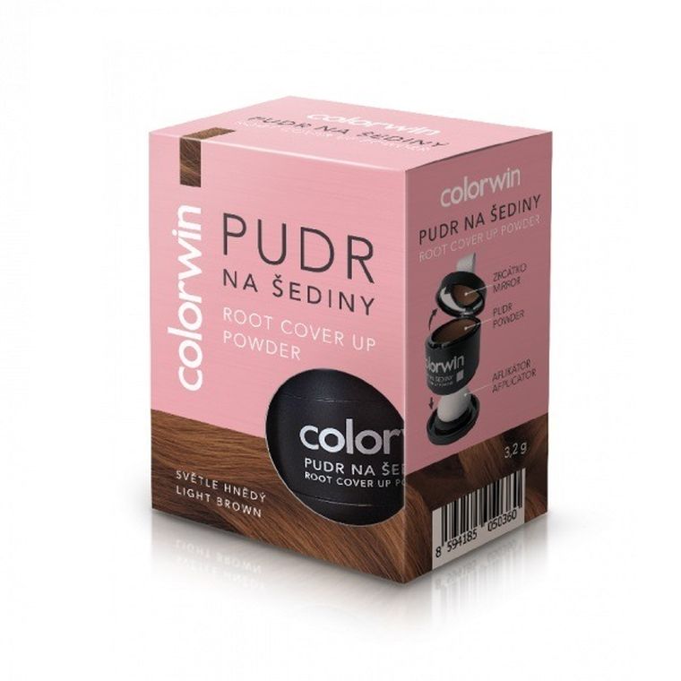 Colorwin, puder kryjący odrost i zwiększający objętość włosów, Jasny Brąz, 3.2g