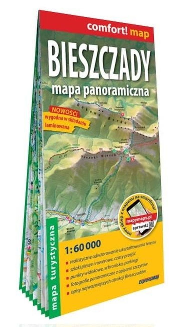 Comfort! map. Bieszczady. Mapa panoramiczna