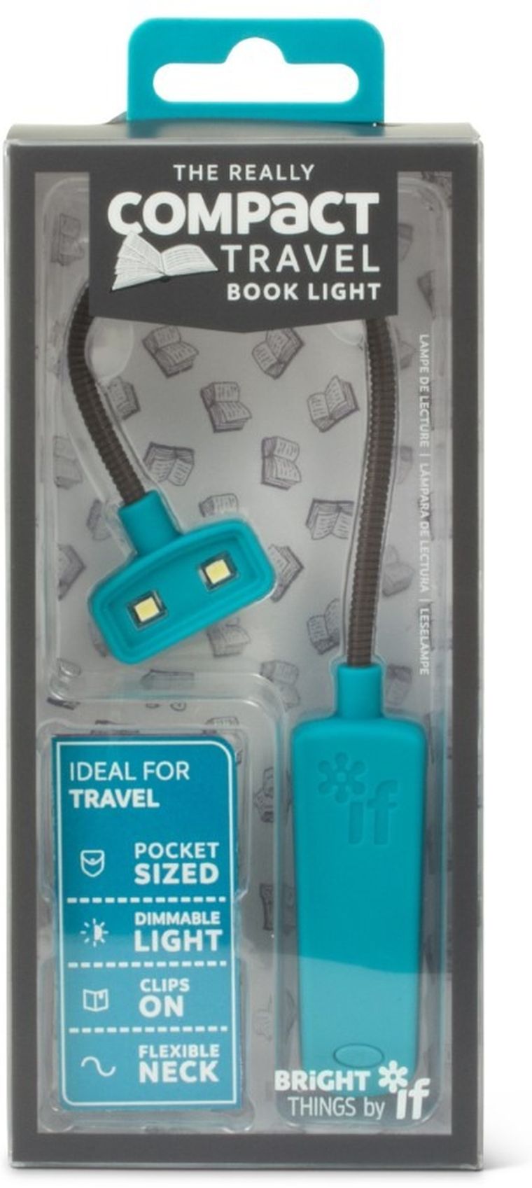 Compact Book Light, lampka do książki, turkusowa