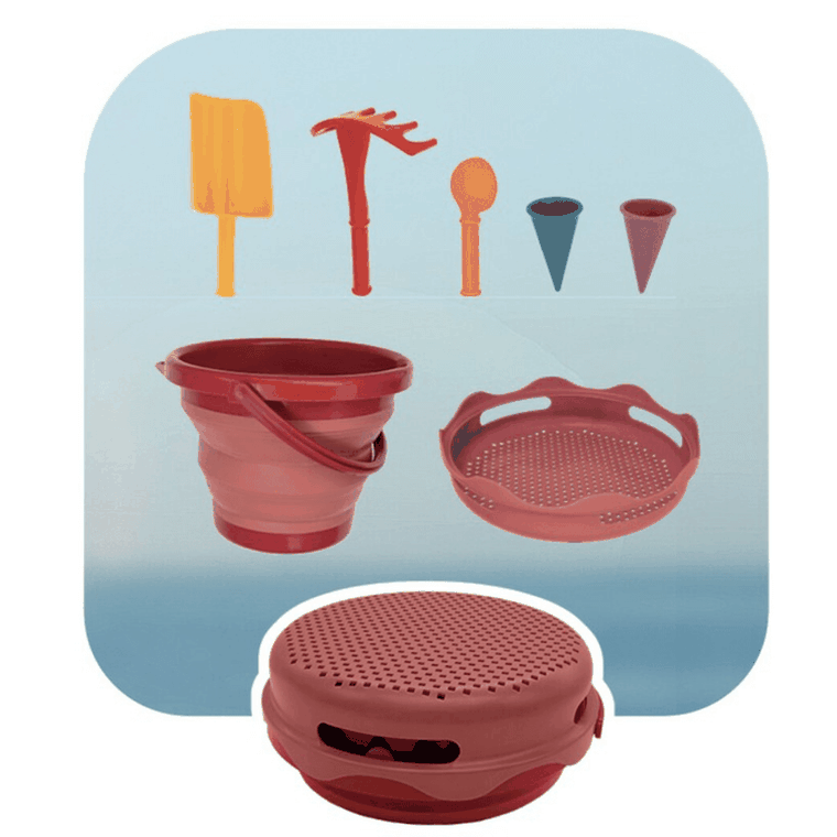 CompacToys, zestaw zabawek do piaskownicy, wiaderko z akcesoriami, 7 szt.