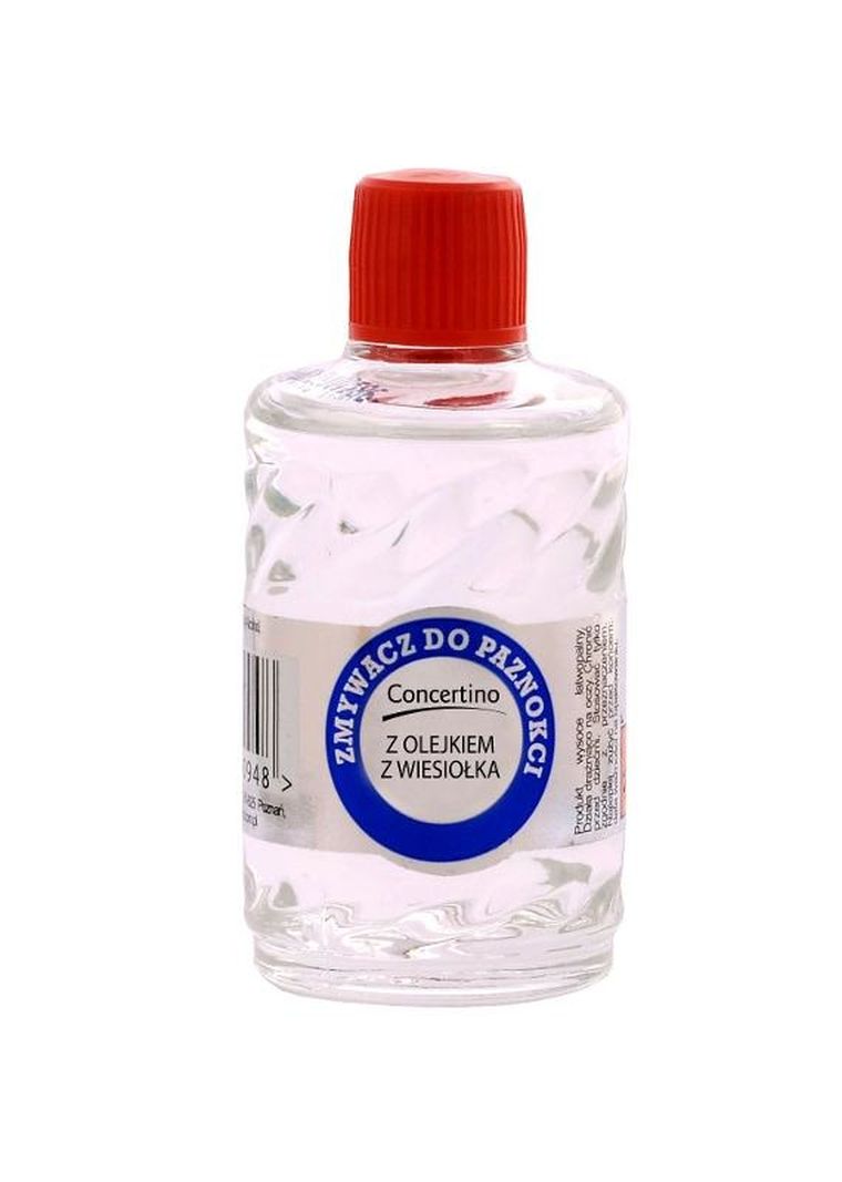 Concertino, zmywacz do paznokci z olejkiem z wiesiołka, z acetonem, 50 ml