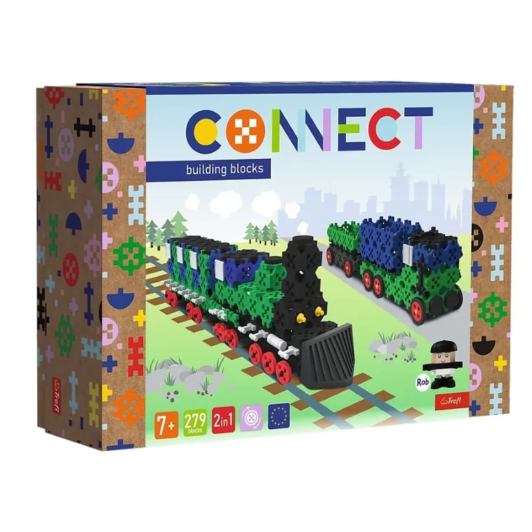 Connect, 2w1, Pociąg, Ciężarówka z przyczepą, klocki konstrukcyjne, 279 elementów, 61976