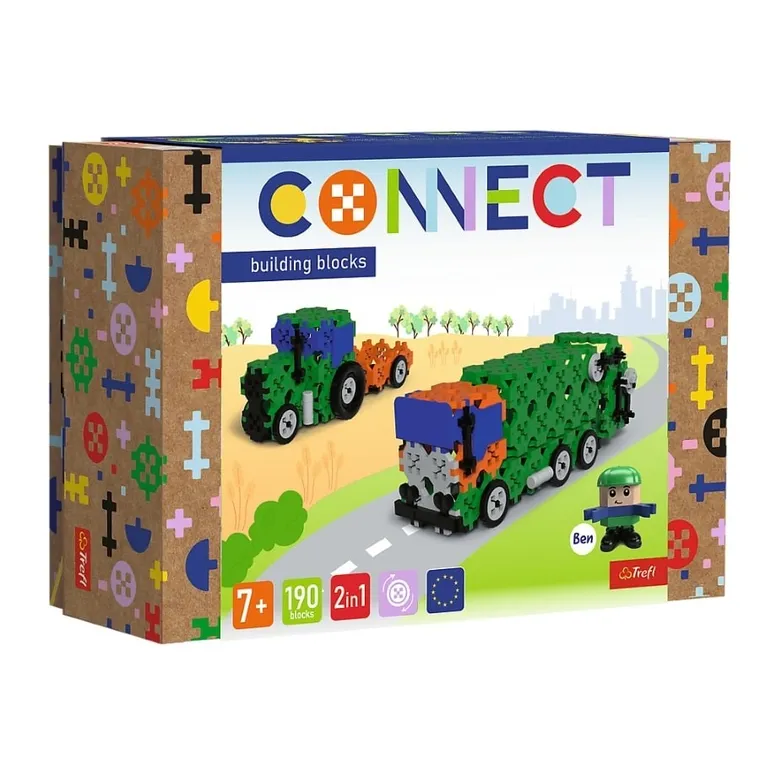 Connect, 2w1, Śmieciarka, Traktor, klocki konstrukcyjne, 190 elementów, 61975