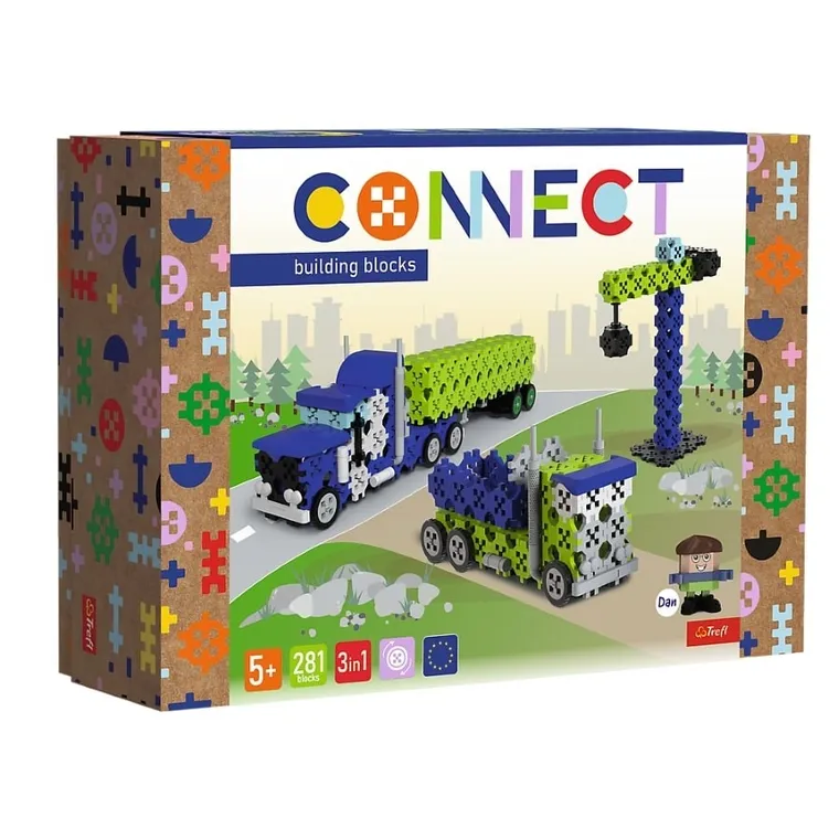 Connect, 3w1, Ciężarówka, Plac budowy, klocki konstrukcyjne, 281 elementów, 61977