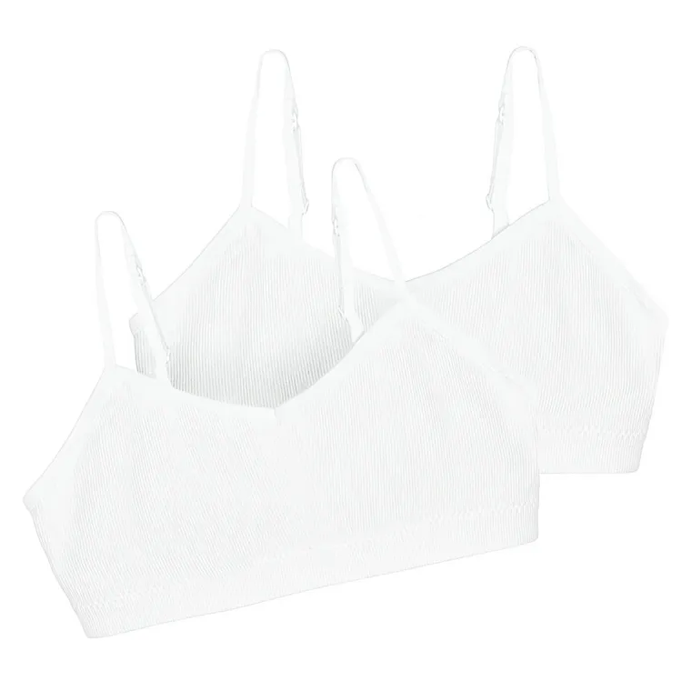 Cool Club, Biustonosz dziewczęcy, prążkowany, biały, mikrofibra, zestaw, 2 szt.