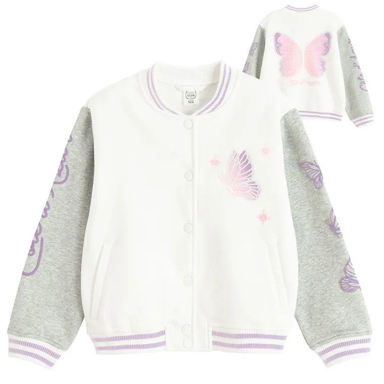 Cool Club, Bluza bejsbolówka dziewczęca, rozpinana, mix