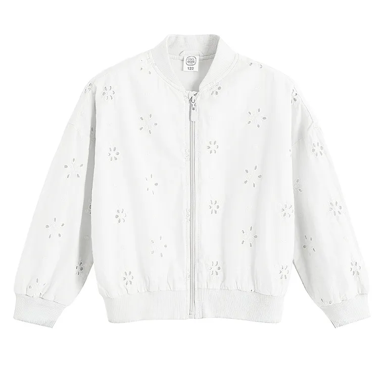 Cool Club, Bluza bomberka dziewczęca, rozpinana, biała