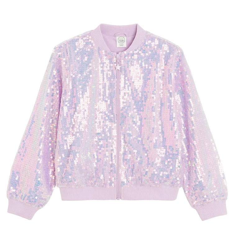 Cool Club, Bluza bomberka dziewczęca, rozpinana, fioletowa