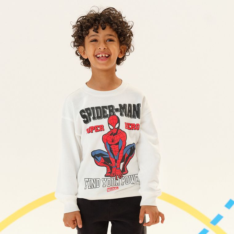 Cool Club, Bluza chłopięca, cienka, biała, Spider-Man