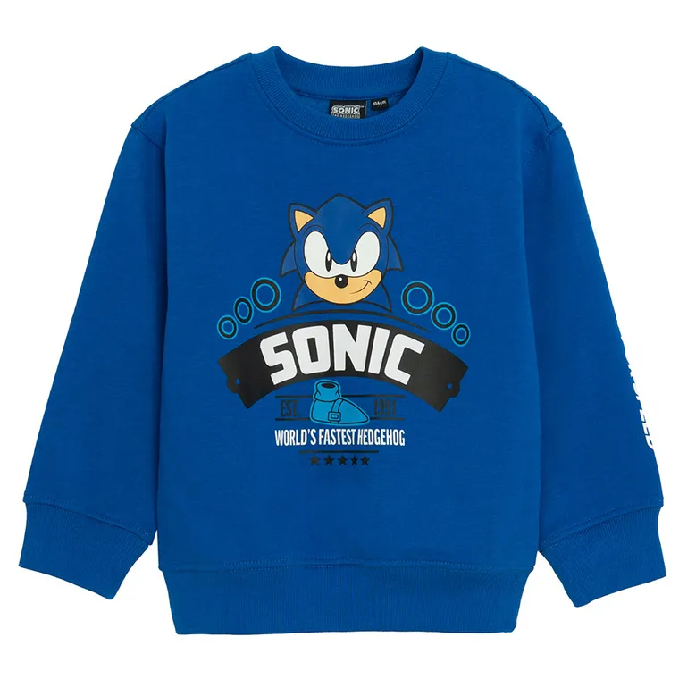 Cool Club, Bluza chłopięca, granatowa, Sonic the Hedgehog