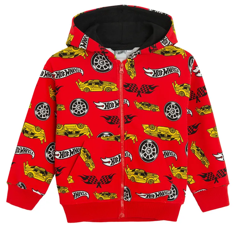 Cool Club, Bluza chłopięca, rozpinana, czerwona, Hot Wheels