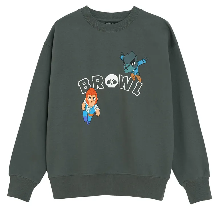 Cool Club, Bluza chłopięca, szara, Brawl Stars