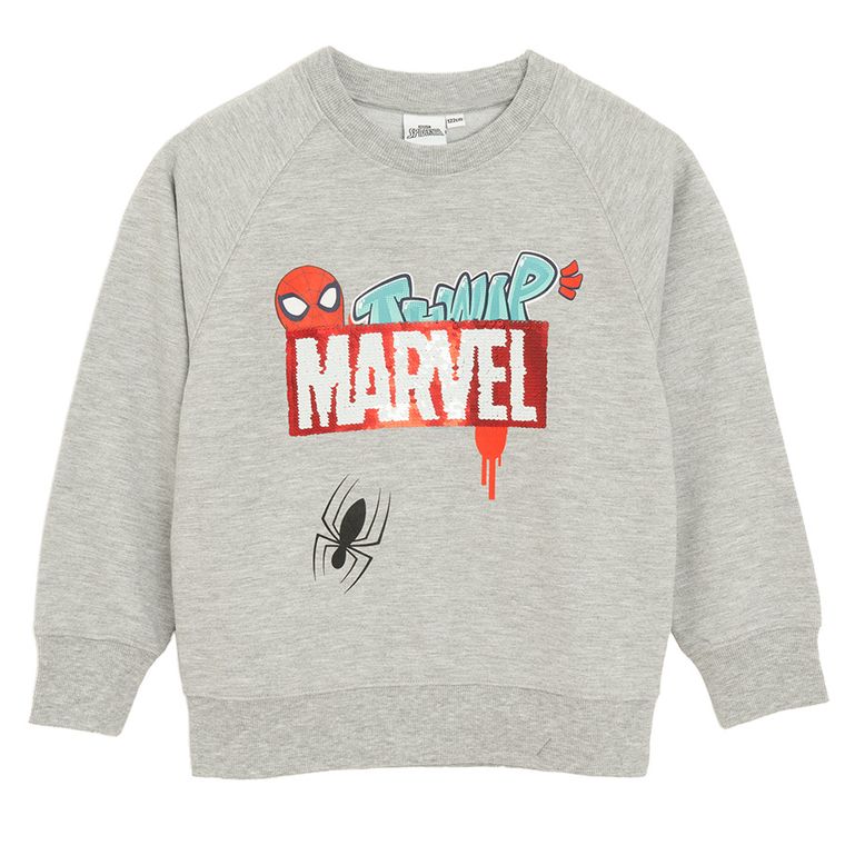 Cool Club, Bluza chłopięca, szara, Spider-Man