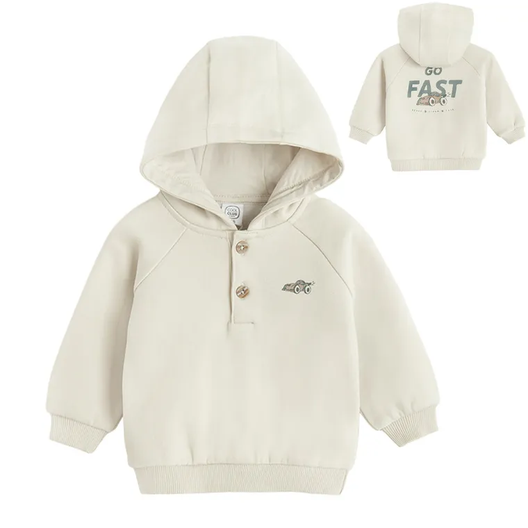 Cool Club, Bluza chłopięca z kapturem, beżowa