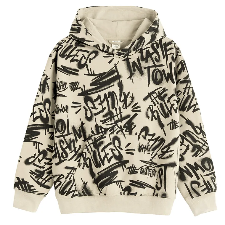 Cool Club, Bluza chłopięca z kapturem, beżowa