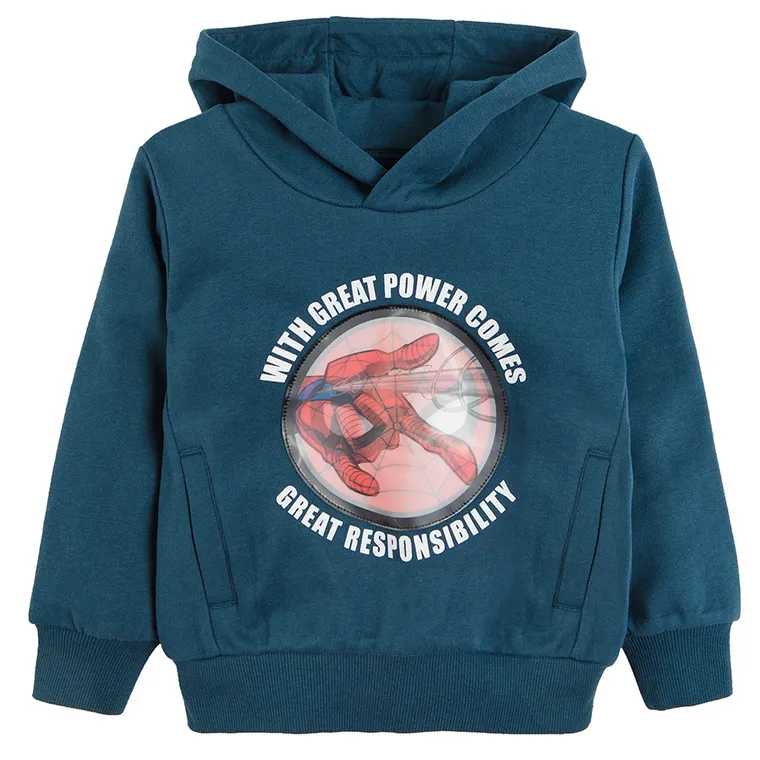 Cool Club, Bluza chłopięca z kapturem, granatowa, Spider-Man