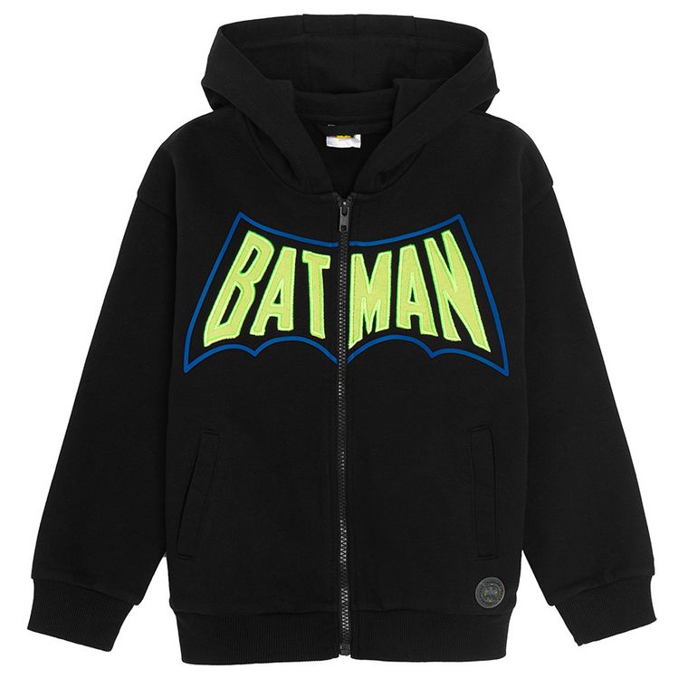 Cool Club, Bluza chłopięca z kapturem, rozpinana, czarna, Batman
