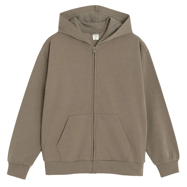 Cool Club, Bluza chłopięca z kapturem, rozpinana, ocieplana, brązowa