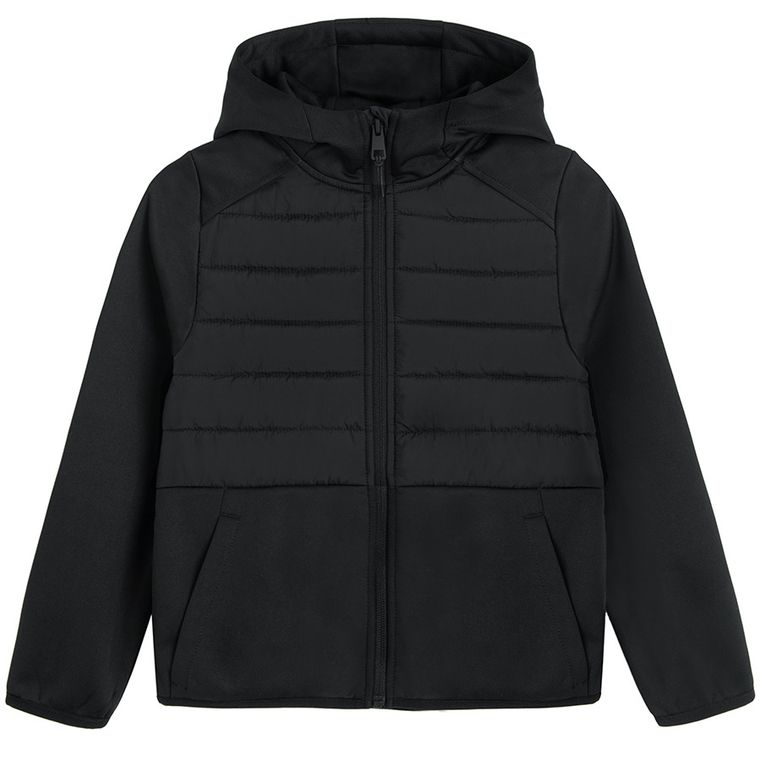 Cool Club, Bluza chłopięca z kapturem, rozpinana, ocieplana, czarna