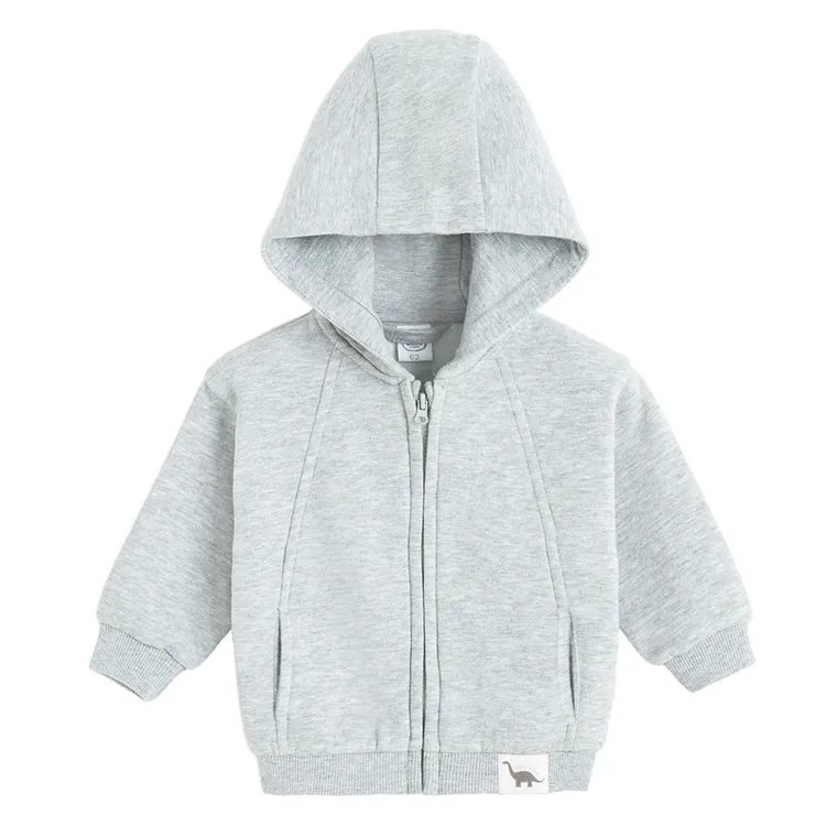 Cool Club, Bluza chłopięca z kapturem, rozpinana, ocieplana, szara