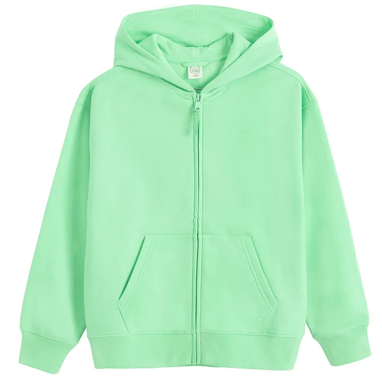 Cool Club, Bluza chłopięca z kapturem, rozpinana, ocieplana, zielona