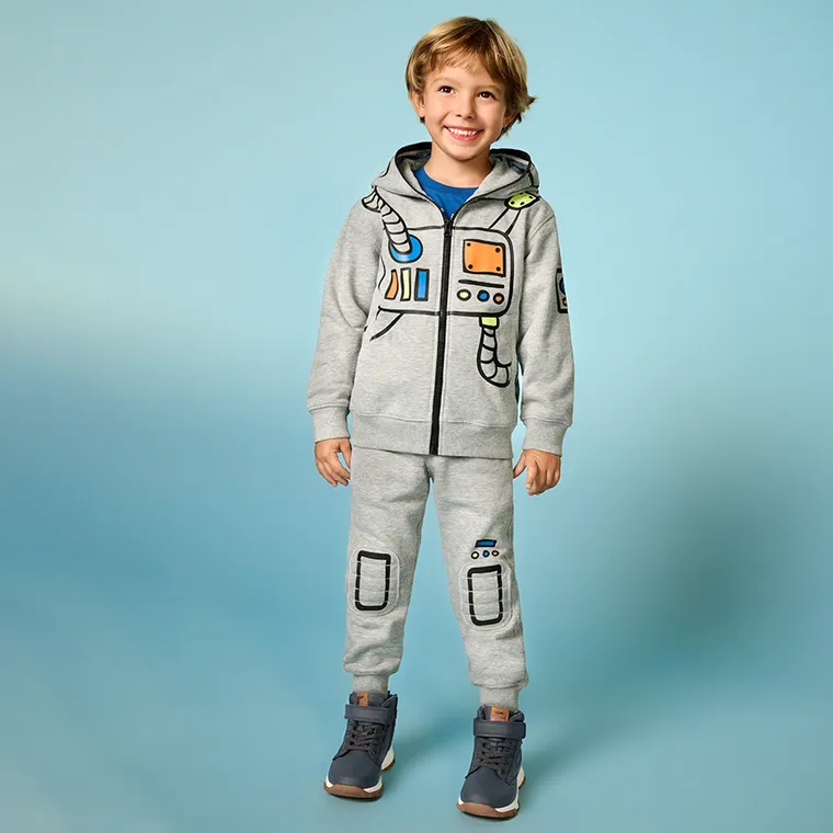 Cool Club, Bluza chłopięca z kapturem, rozpinana, szara