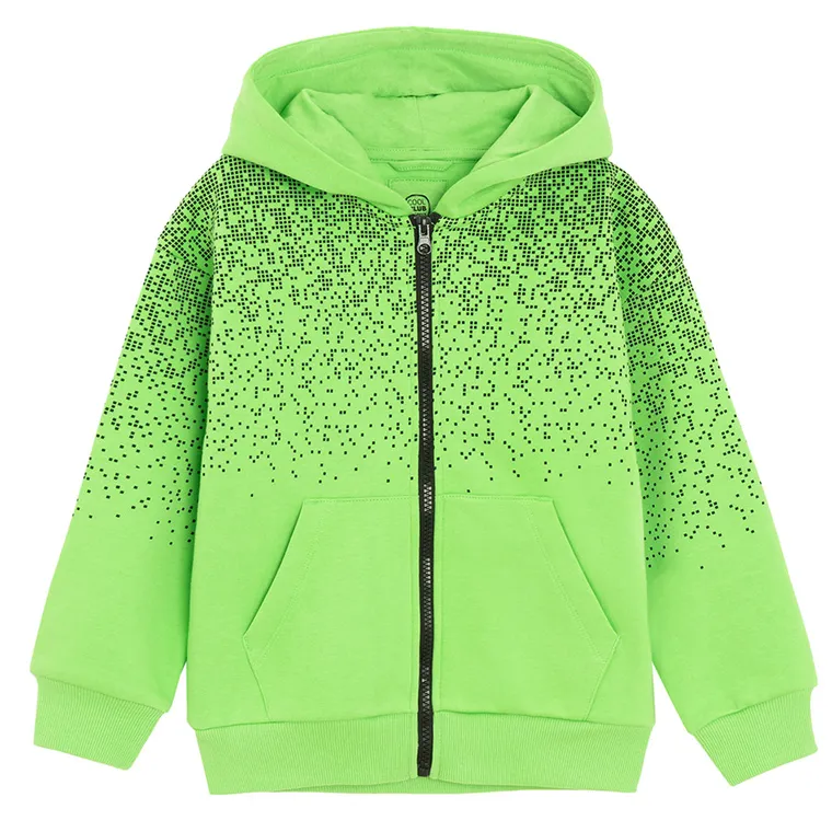 Cool Club, Bluza chłopięca z kapturem, rozpinana, zielona